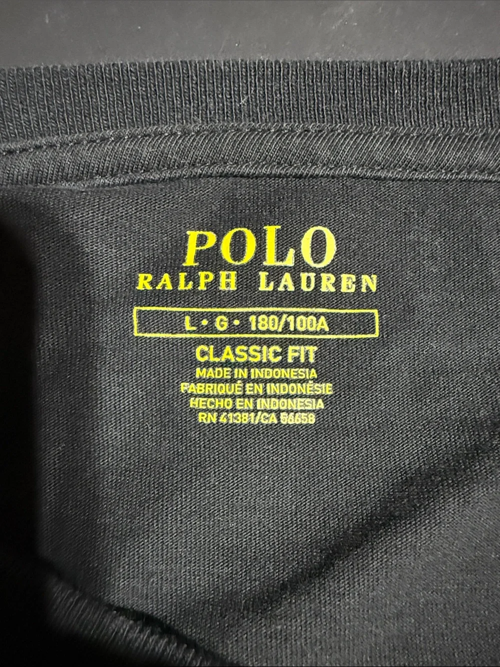 Polo by Ralph Lauren Black Crew Neck Tee with Red Pony